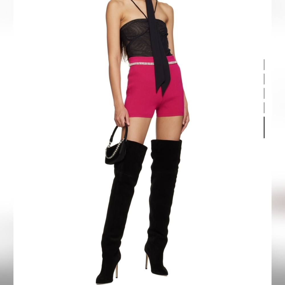 NWT Paris Texas Suede Black Pointed Tall Over-the-Knee Boots EUR 37 US 7